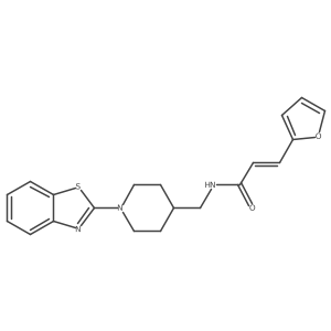 (E)-N-((1-(benzo[d]thiazol-2-yl)piperidin-4-yl)methyl)-3-(furan-2-yl)acrylamide结构式