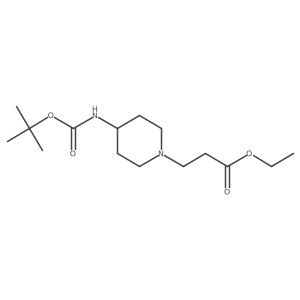 Ethyl 4-[[(1,1-dimethylethoxy)carbonyl]amino]-1-piperidinepropanoate结构式