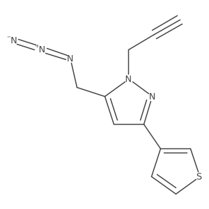 5-(azidomethyl)-1-(prop-2-yn-1-yl)-3-(thiophen-3-yl)-1H-pyrazole结构式