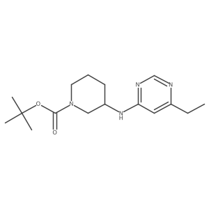 Tert-butyl 3-[(6-ethylpyrimidin-4-yl)amino]piperidine-1-carboxylate结构式