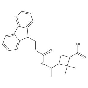 (1S,3R)-3-[1-(9H-Fluoren-9-ylmethoxycarbonylamino)ethyl]-2,2-dimethylcyclobutane-1-carboxylic acid Structure