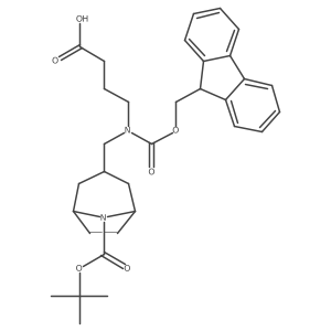 4-[({8-[(tert-butoxy)carbonyl]-8-azabicyclo[3.2.1]octan-3-yl}methyl)({[(9H-fluoren-9-yl)methoxy]carbonyl})amino]butanoic acid结构式