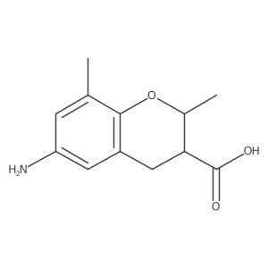 6-amino-2,8-dimethyl-3,4-dihydro-2H-1-benzopyran-3-carboxylic acid Structure