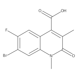 7-Bromo-6-fluoro-1,3-dimethyl-2-oxo-1,2-dihydroquinoline-4-carboxylic acid结构式