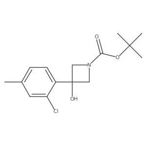 tert-Butyl 3-(2-chloro-4-methylphenyl)-3-hydroxyazetidine-1-carboxylate结构式