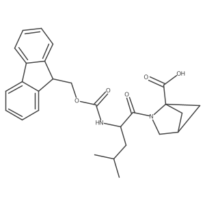 2-[(2R)-2-({[(9H-fluoren-9-yl)methoxy]carbonyl}amino)-4-methylpentanoyl]-2-azabicyclo[2.1.1]hexane-1-carboxylic acid结构式