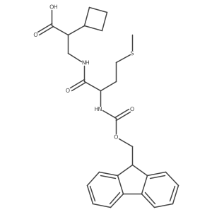 2-cyclobutyl-3-[(2R)-2-({[(9H-fluoren-9-yl)methoxy]carbonyl}amino)-4-(methylsulfanyl)butanamido]propanoic acid结构式