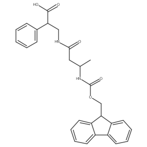 3-[(3R)-3-({[(9H-fluoren-9-yl)methoxy]carbonyl}amino)butanamido]-2-phenylpropanoic acid结构式