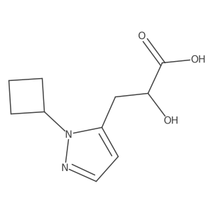 3-(1-cyclobutyl-1H-pyrazol-5-yl)-2-hydroxypropanoic acid结构式