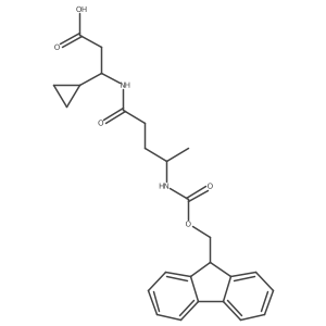 3-cyclopropyl-3-[4-({[(9H-fluoren-9-yl)methoxy]carbonyl}amino)pentanamido]propanoic acid结构式