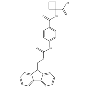 1-[4-({[(9H-fluoren-9-yl)methoxy]carbonyl}amino)benzamido]cyclobutane-1-carboxylic acid结构式