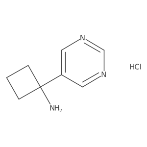1-Pyrimidin-5-ylcyclobutan-1-amine;hydrochloride结构式