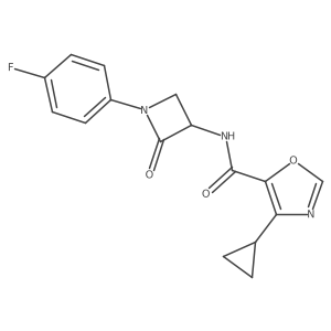 4-Cyclopropyl-N-[1-(4-fluorophenyl)-2-oxoazetidin-3-yl]-1,3-oxazole-5-carboxamide Structure