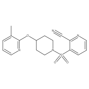 3-({4-[(3-Methylpyridin-2-yl)oxy]piperidin-1-yl}sulfonyl)pyridine-2-carbonitrile结构式