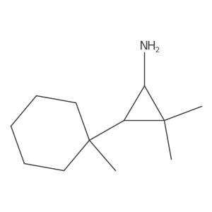 rac-(1R,3S)-2,2-dimethyl-3-(1-methylcyclohexyl)cyclopropan-1-amine结构式