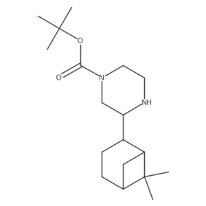 tert-butyl 3-[(1S,5S)-6,6-dimethylbicyclo[3.1.1]heptan-2-yl]piperazine-1-carboxylate结构式