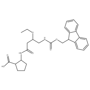 rac-(1R,2S)-2-[3-ethoxy-4-({[(9H-fluoren-9-yl)methoxy]carbonyl}amino)butanamido]cyclopentane-1-carboxylic acid Structure