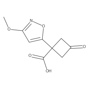 1-(3-Methoxy-1,2-oxazol-5-yl)-3-oxocyclobutane-1-carboxylic acid Structure