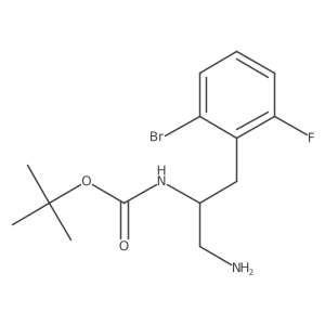 tert-butyl N-[1-amino-3-(2-bromo-6-fluorophenyl)propan-2-yl]carbamate结构式