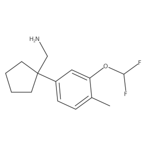{1-[3-(Difluoromethoxy)-4-methylphenyl]cyclopentyl}methanamine结构式