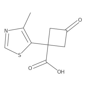 1-(4-Methyl-1,3-thiazol-5-yl)-3-oxocyclobutane-1-carboxylic acid Structure