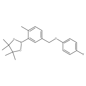 2-[5-[(4-Fluorophenoxy)methyl]-2-methyl-phenyl]-4,4,5,5-tetramethyl-1,3,2-dioxaborolane结构式