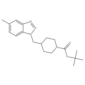 tert-butyl 4-[(5-iodo-1H-1,2,3-benzotriazol-1-yl)methyl]piperidine-1-carboxylate结构式