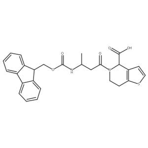 5-[(3R)-3-({[(9H-fluoren-9-yl)methoxy]carbonyl}amino)butanoyl]-4H,5H,6H,7H-thieno[3,2-c]pyridine-4-carboxylic acid结构式