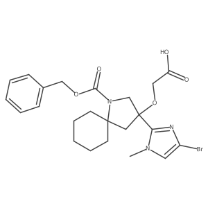 2-({1-[(benzyloxy)carbonyl]-3-(4-bromo-1-methyl-1H-imidazol-2-yl)-1-azaspiro[4.5]decan-3-yl}oxy)acetic acid结构式