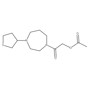 2-Oxo-2-(4-(tetrahydrothiophen-3-yl)-1,4-diazepan-1-yl)ethyl acetate Structure