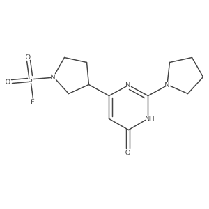 3-[6-Hydroxy-2-(pyrrolidin-1-yl)pyrimidin-4-yl]pyrrolidine-1-sulfonyl fluoride结构式