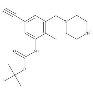 tert-butyl N-{5-ethynyl-2-methyl-3-[(piperazin-1-yl)methyl]phenyl}carbamate结构式