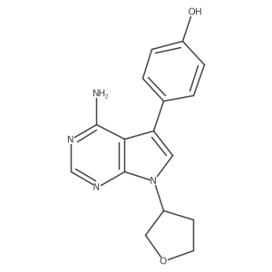 4-[4-amino-7-(3-tetrahydrofuryl)-7H-pyrrolo[2,3-d]pyrimidin-5-yl]phenol Structure