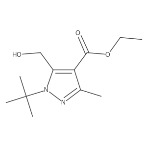 Ethyl 1-(tert-butyl)-5-(hydroxymethyl)-3-methyl-1H-pyrazole-4-carboxylate结构式