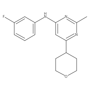 N-(3-fluorophenyl)-2-methyl-6-(oxan-4-yl)pyrimidin-4-amine Structure