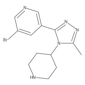 3-Bromo-5-(5-methyl-4-(piperidin-4-yl)-4H-1,2,4-triazol-3-yl)pyridine Structure