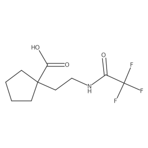 1-[2-(Trifluoroacetamido)ethyl]cyclopentane-1-carboxylic acid结构式