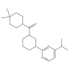 2-[3-(4,4-difluoropiperidine-1-carbonyl)piperidin-1-yl]-N,N-dimethylpyrimidin-4-amine结构式