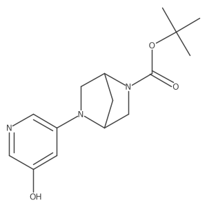 tert-butyl (1S,4S)-5-(5-hydroxypyridin-3-yl)-2,5-diazabicyclo[2.2.1]heptane-2-carboxylate结构式