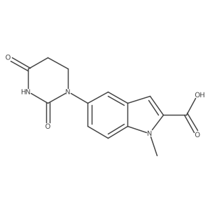 5-(2,4-dioxo-1,3-diazinan-1-yl)-1-methyl-1H-indole-2-carboxylic acid结构式
