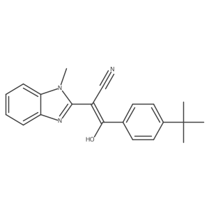 (E)-3-(4-(tert-butyl)phenyl)-2-(1-methyl-1H-benzo[d]imidazol-2(3H)-ylidene)-3-oxopropanenitrile Structure