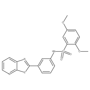 2,5-dimethoxy-N-(3-thiazolo[5,4-b]pyridin-2-ylphenyl)benzenesulfonamide结构式