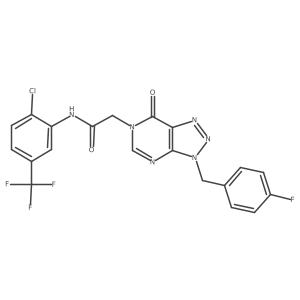 N-(2-chloro-5-(trifluoromethyl)phenyl)-2-(3-(4-fluorobenzyl)-7-oxo-3H-[1,2,3]triazolo[4,5-d]pyrimidin-6(7H)-yl)acetamide结构式