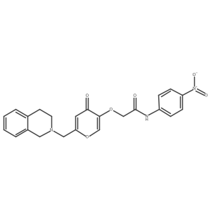 2-((6-((3,4-dihydroisoquinolin-2(1H)-yl)methyl)-4-oxo-4H-pyran-3-yl)oxy)-N-(4-nitrophenyl)acetamide Structure