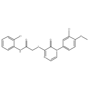 2-{[4-(3-chloro-4-methoxyphenyl)-3-oxo-3,4-dihydropyrazin-2-yl]sulfanyl}-N-(2-chlorophenyl)acetamide结构式