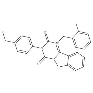 5-(4-Ethylphenyl)-3-[(2-methylphenyl)methyl]-8-thia-3,5-diazatricyclo[7.4.0.0^{2,7}]trideca-1(9),2(7),10,12-tetraene-4,6-dione Structure