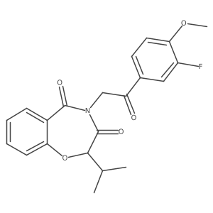 4-[2-(3-fluoro-4-methoxyphenyl)-2-oxoethyl]-2-(propan-2-yl)-1,4-benzoxazepine-3,5(2H,4H)-dione Structure