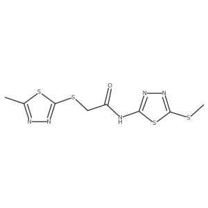 N-[5-(methylsulfanyl)-1,3,4-thiadiazol-2-yl]-2-[(5-methyl-1,3,4-thiadiazol-2-yl)sulfanyl]acetamide Structure