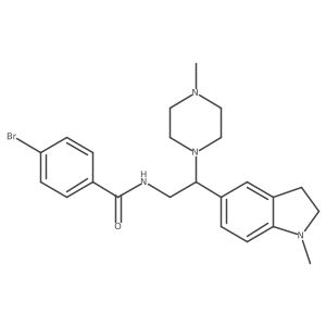 4-bromo-N-(2-(1-methylindolin-5-yl)-2-(4-methylpiperazin-1-yl)ethyl)benzamide结构式