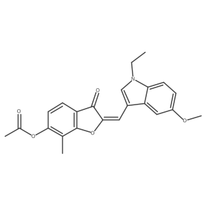 (2E)-2-[(1-ethyl-5-methoxy-1H-indol-3-yl)methylidene]-7-methyl-3-oxo-2,3-dihydro-1-benzofuran-6-yl acetate结构式